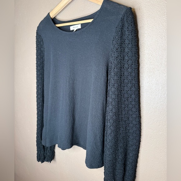 Madewell Texture & Thread Eyelet Mix Ruffle-Sleeve Top Sz Large Whimsigoth Boho - Picture 3 of 14